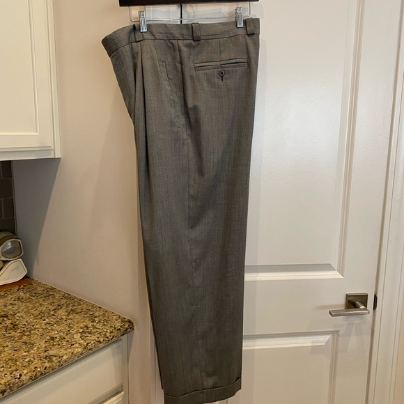 ZANELLA Men’s Wool Dress Pants light grey pleated Stefano. Waist 36” 28” Inseam - Picture 13 of 13